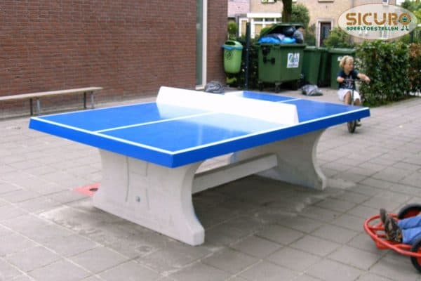 Tafeltennistafel beton vierkant Blauw